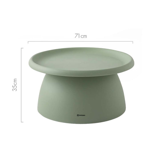 Artiss Coffee Table Round 71CM Plastic Green-1