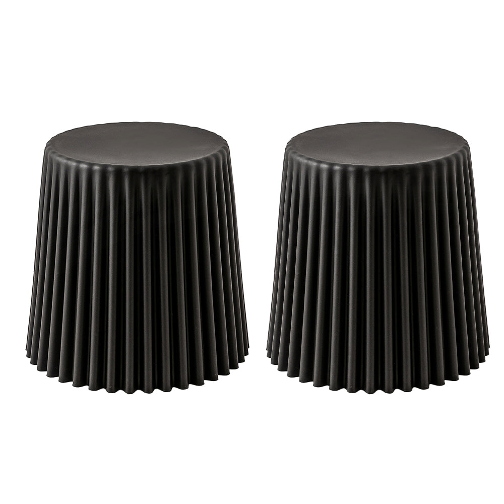 Artiss 2x Bar Stools Cupcake Plastic Foot Stool Black-7