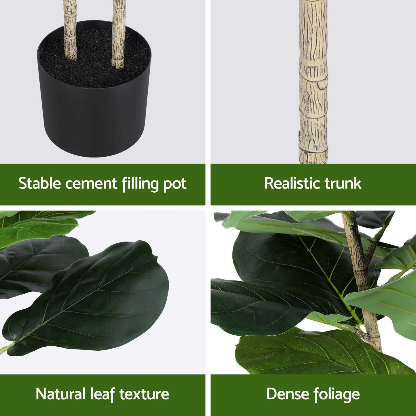 Artiss 150cm Artificial Fiddle Tree Faux Trees Indoor Decor Artificial Plants Lifelike Plant 1.5M