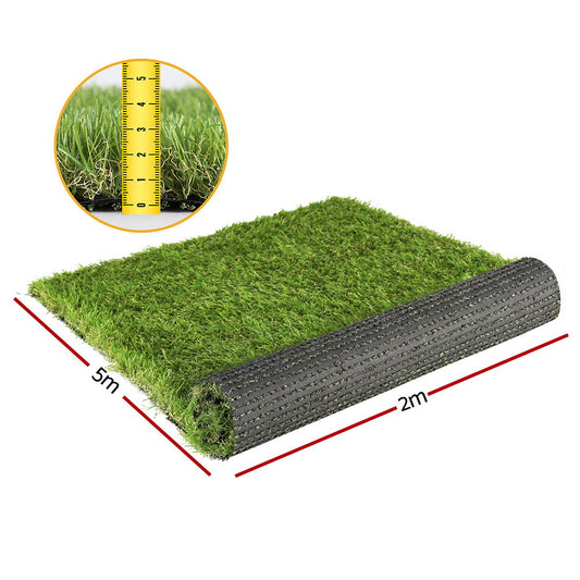 Prime Turf Artificial Grass 35mm 2mx5m Synthetic Fake Lawn Turf Plastic Plant 4-coloured-1