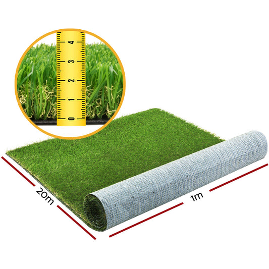 Primeturf 30mm 1mx20m Artificial Grass Synthetic Fake Lawn Turf Plastic Plant 4-coloured-1