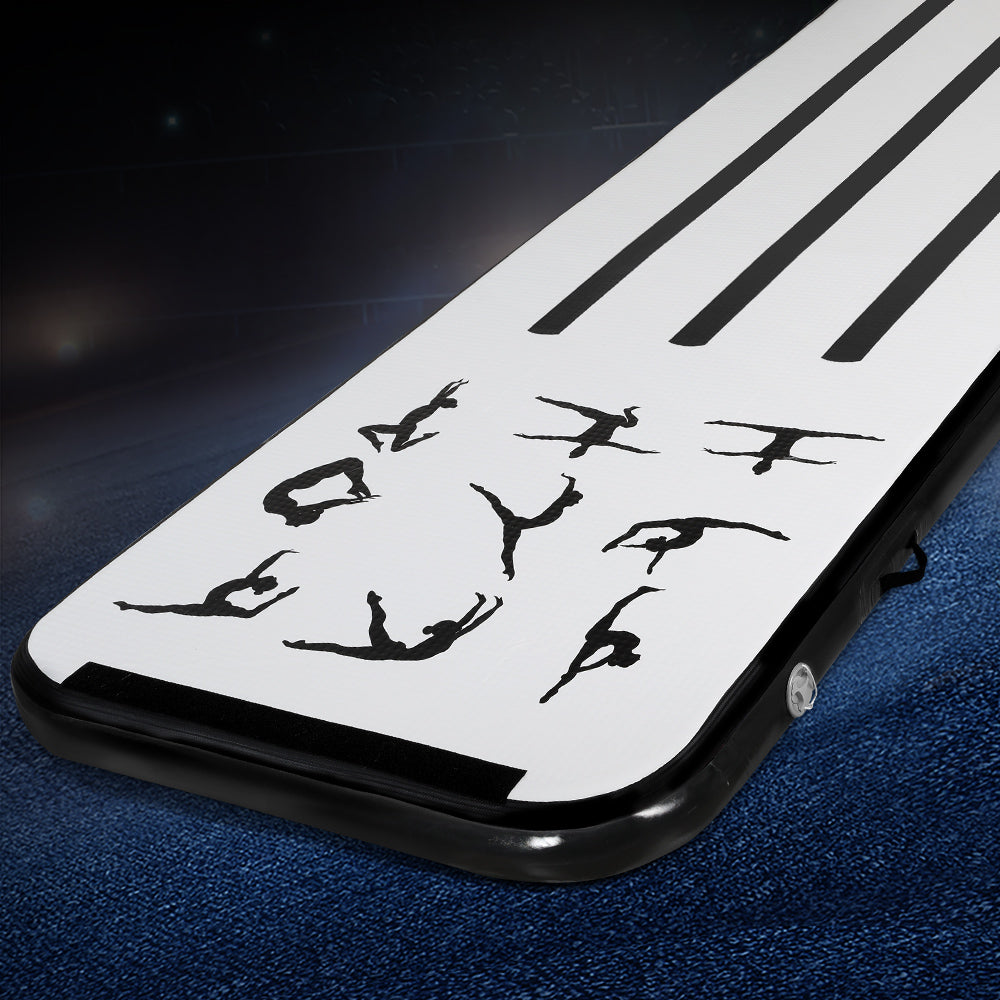 Everfit 3M Air Track Gymnastics Tumbling Mat Exercise Cheerleading Unique Black-7