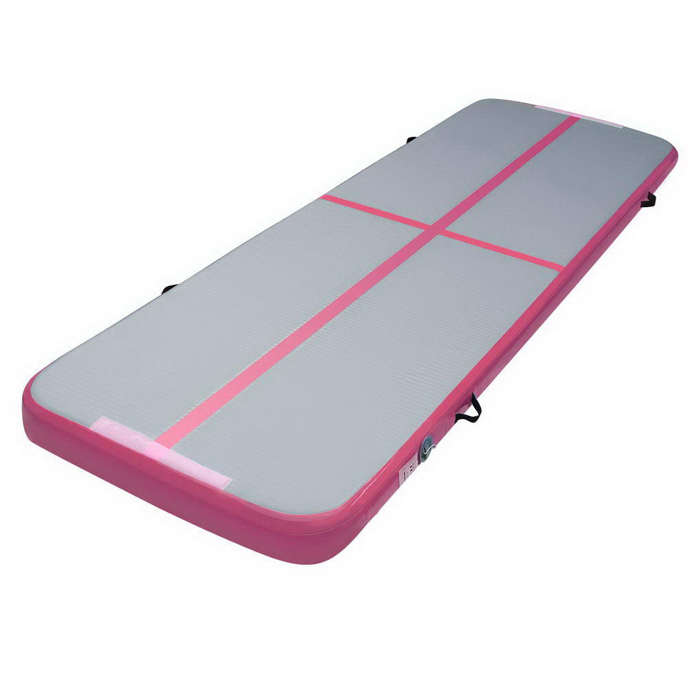 Everfit 3m x 1m Air Track Mat Gymnastic Tumbling Pink and Grey-7