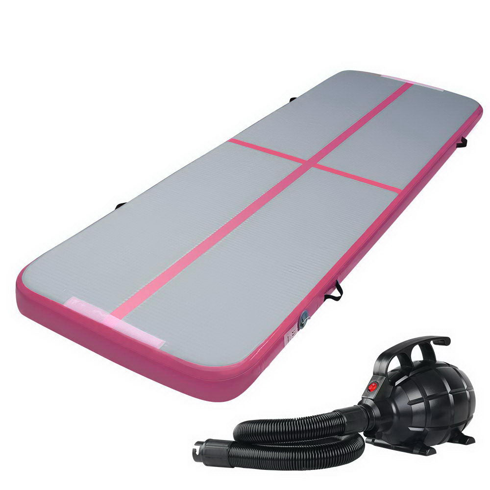 Everfit GoFun 3X1M Inflatable Air Track Mat with Pump Tumbling Gymnastics Pink-7