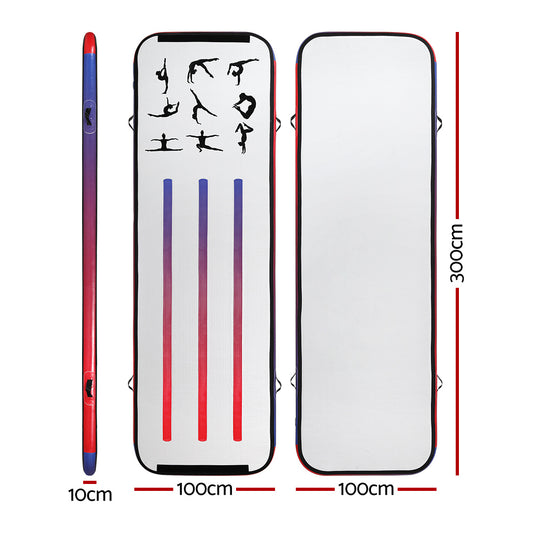 Everfit 3M Air Track Gymnastics Tumbling Mat Exercise Cheerleading Unique Style-1