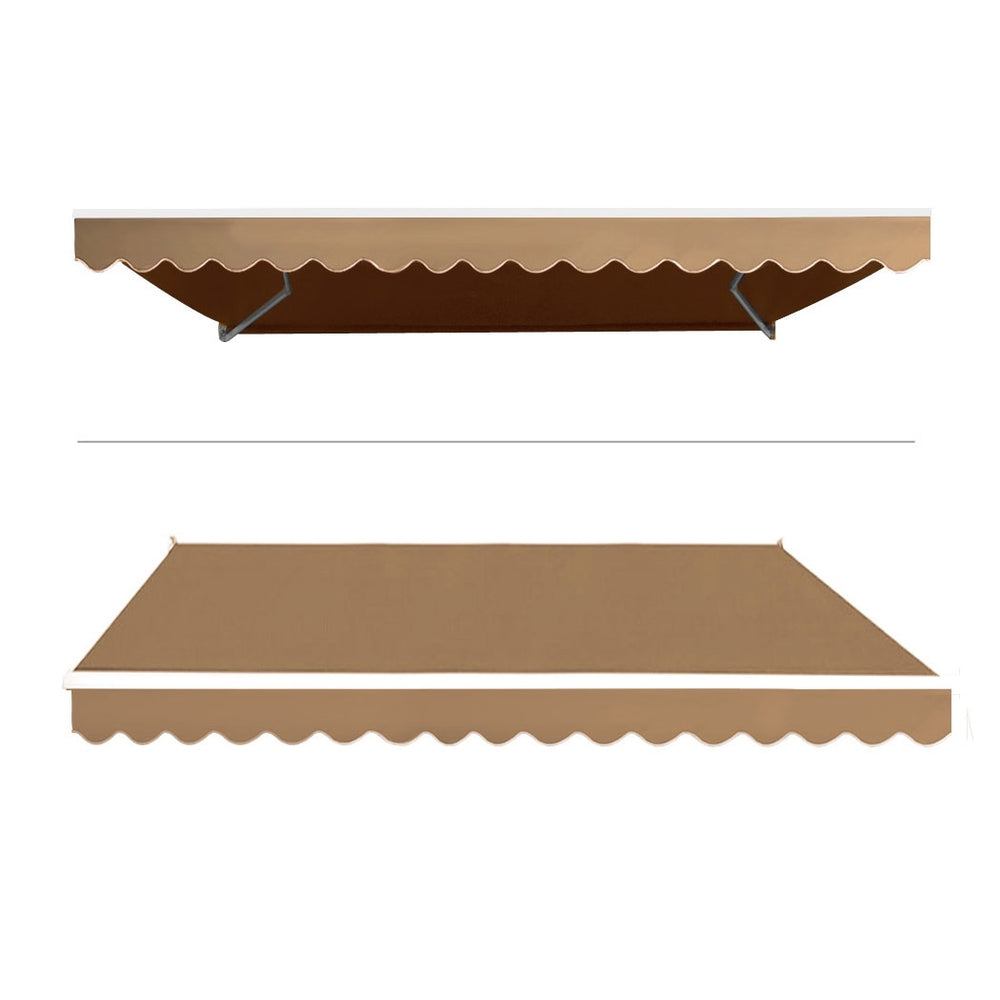 Instahut Retractable Folding Arm Awning Motorised Sunshade 4Mx3M Beige-6