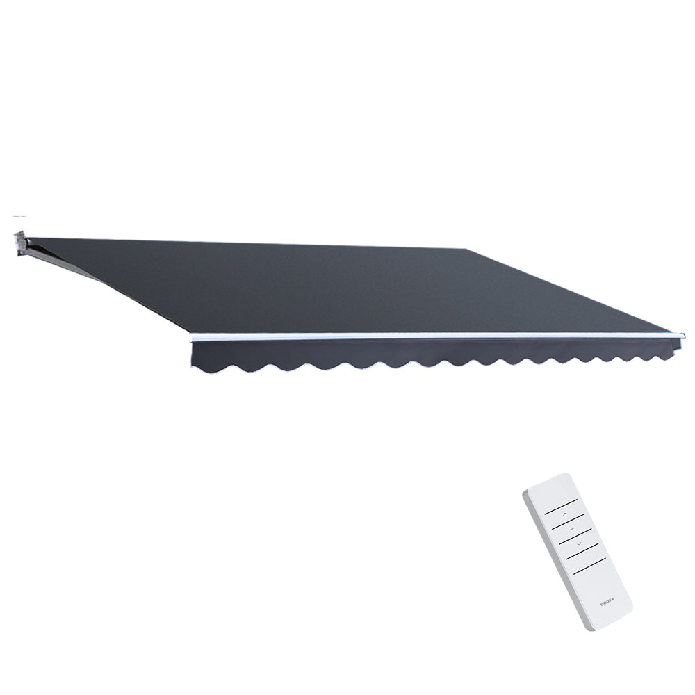 Instahut Retractable Folding Arm Awning Motorised Sunshade 5Mx3M Grey-6