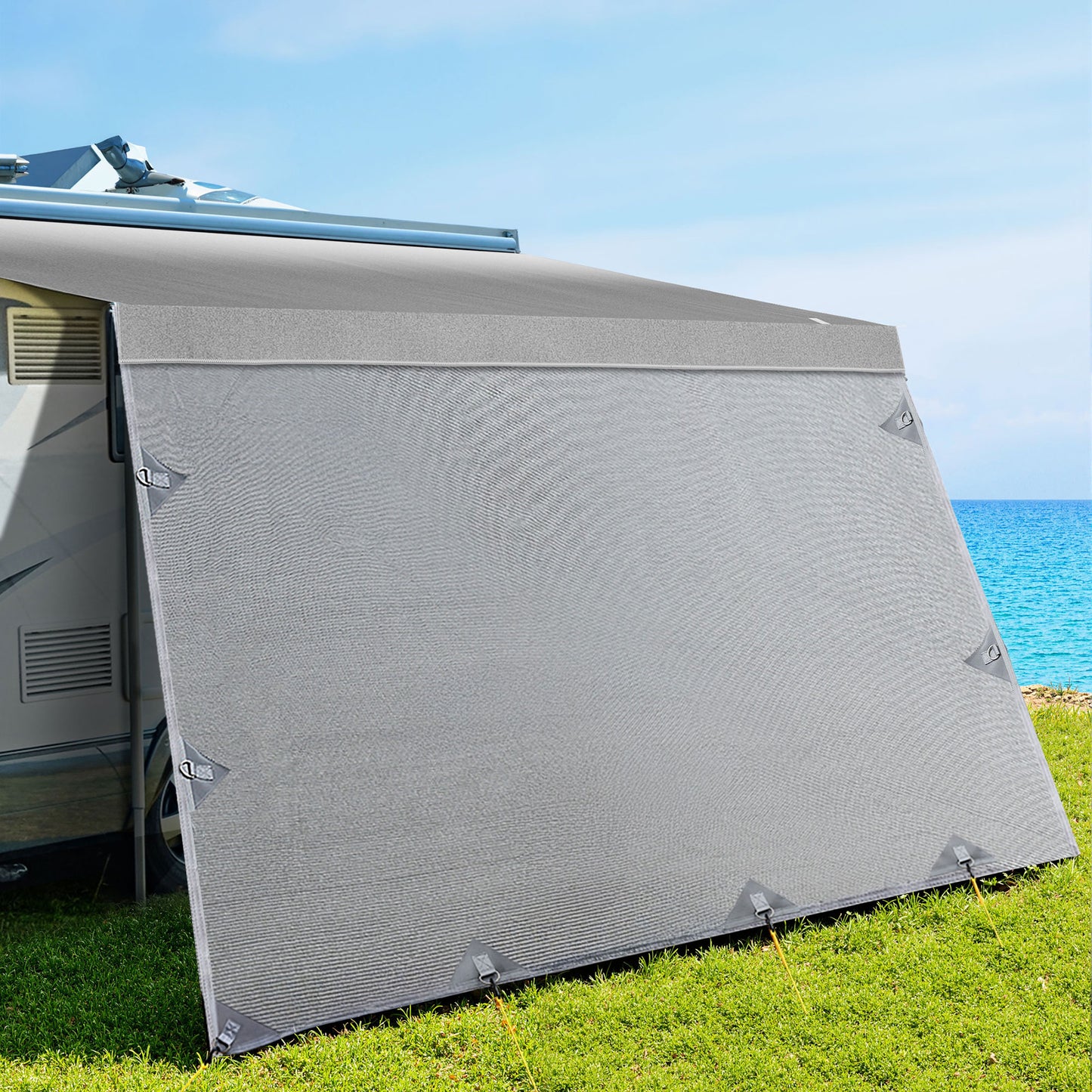 Weisshorn 18ft Caravan Awning Fabric & Privacy Screen RV Roll Out Sun Shade 5.2M