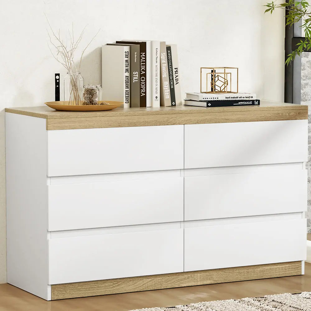 Artiss 6 Chest of Drawers Cabinet Dresser Table Tallboy Storage Bedroom White-6