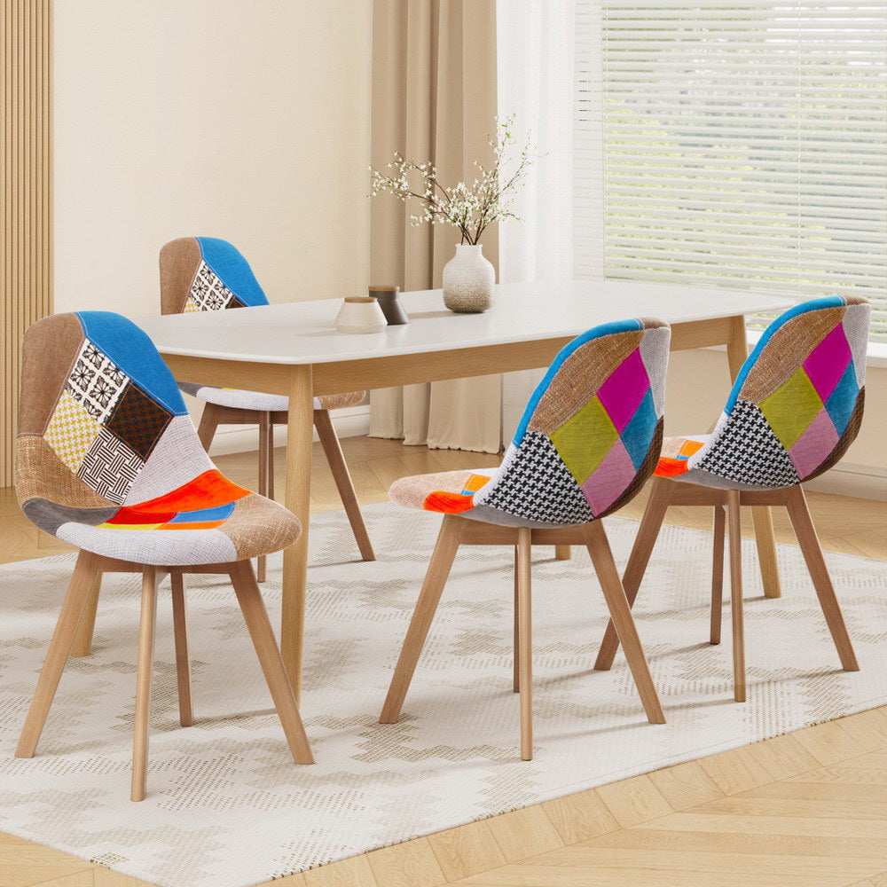 Artiss Dining Chairs Set of 4 Fabric Retro Replica DSW-6