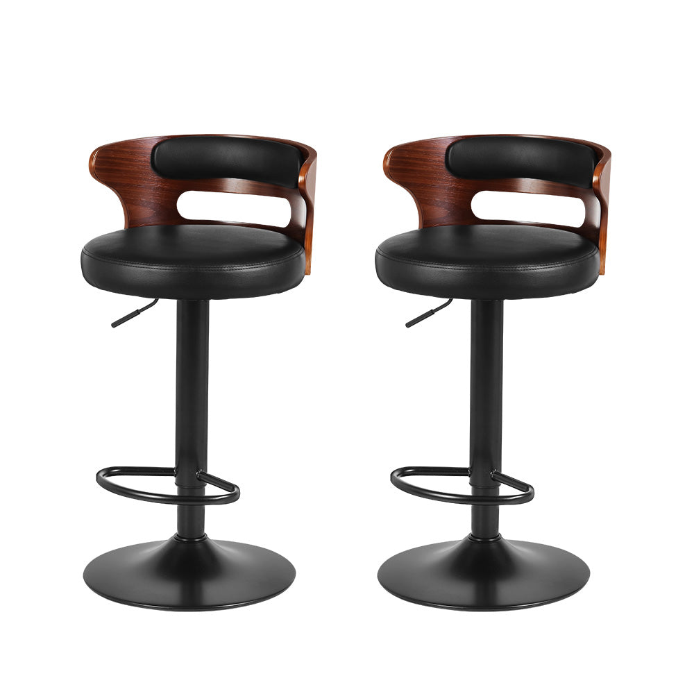 Artiss 2x Bar Stools Gas Lift Faux Leather-6