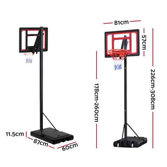 Everfit 2.6M Basketball Hoop Stand System Portable Kid-1