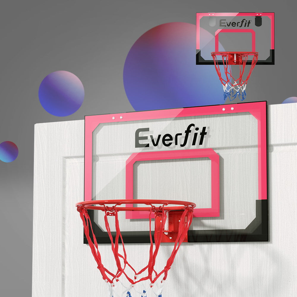 Everfit 23" Mini Basketball Hoop Backboard Door Wall Mounted Sports Kids Red-6