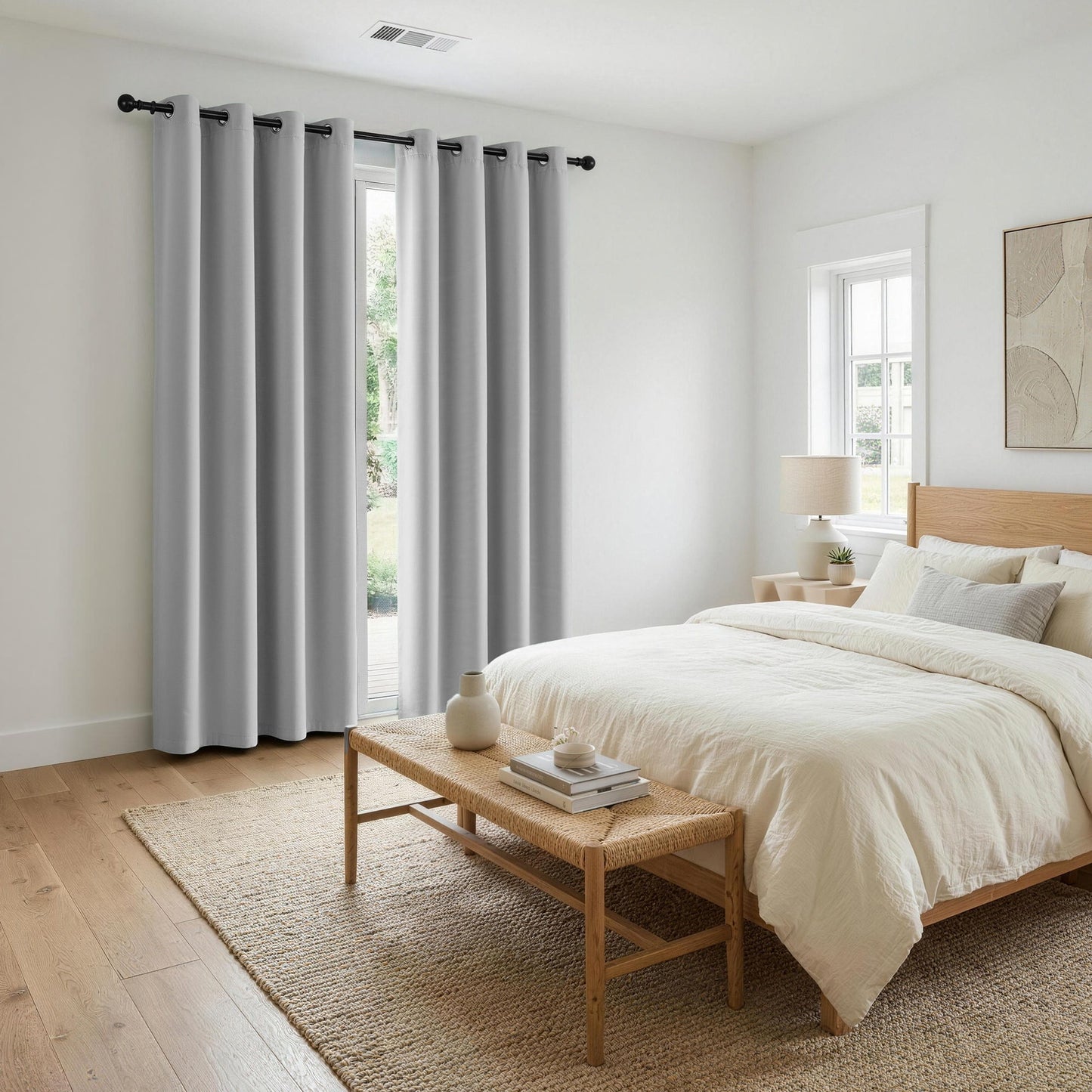 Artiss Blockout Curtains 2X 132x213cm Thermal Insulated Eyelet Drapes Grey