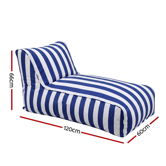 Artiss Outdoor Bean Bag Chair Cover (No Filler) Splash-Proof Beanbag Lounge Sofacover Stuffed Animal Storage Bean Bag Cover for Patio Poolside Relaxing, Blue