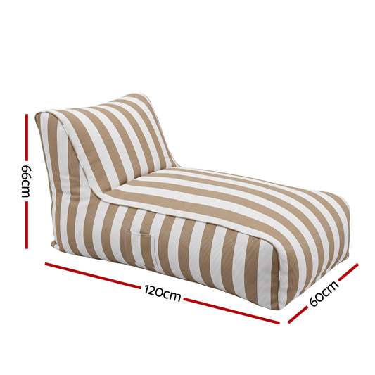 Artiss Outdoor Bean Bag Chair Cover (No Filler) Splash-Proof Beanbag Lounge Sofacover Stuffed Animal Storage Bean Bag Cover for Patio Poolside Relaxing, Taupe