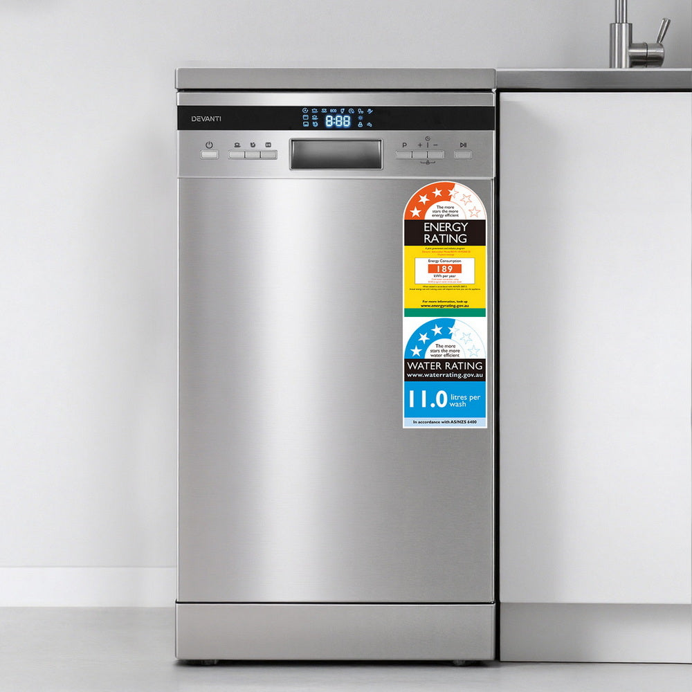 Devanti 10 Place Settings Freestanding Dishwasher Silver-6