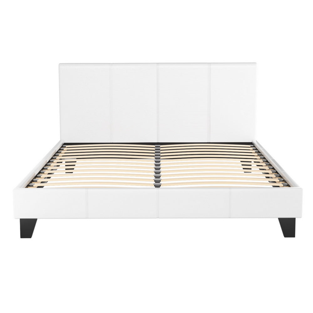 Artiss Bed Frame Queen Size White NEO-6