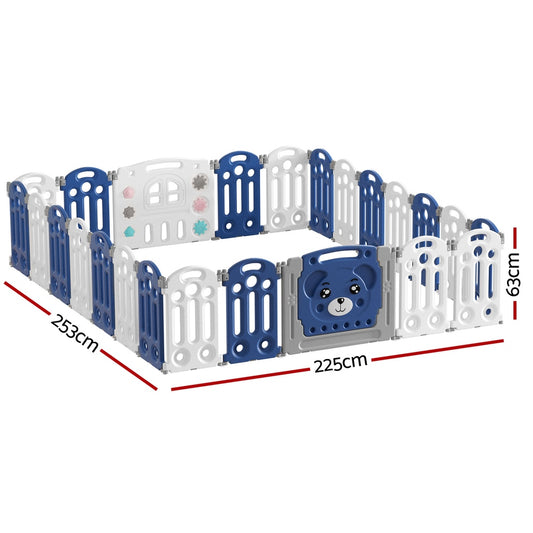 Keezi Kids Baby Playpen 24 Panels Safety Gate Toddler Fence Barrier Play Game-1
