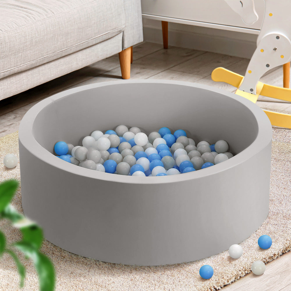 Keezi Kids Ball Pit 90x30cm Ocean Foam Play Pool Barrier Toys Children Grey-7