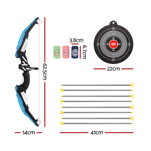 Keezi Kids Bow and Arrow Target Set Outdoor Sport Archery Toys Bottle LED Light-1