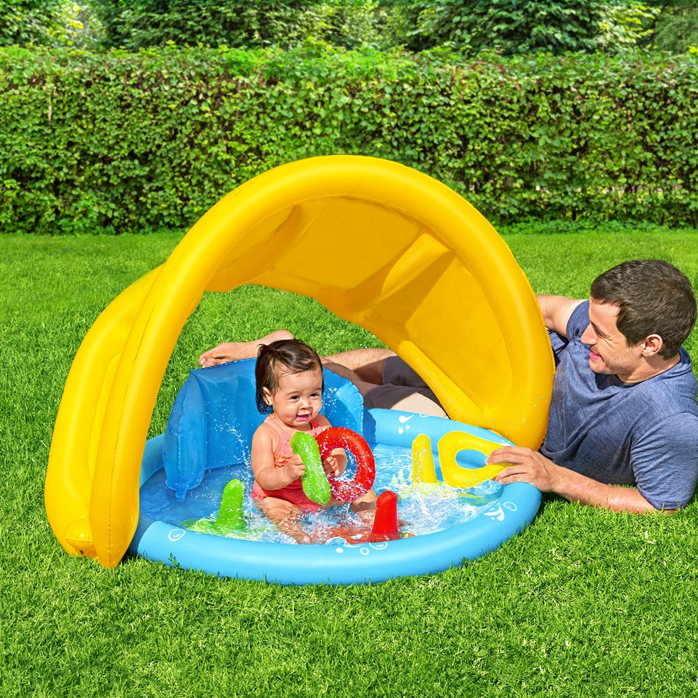 Bestway Kids Pool 115x89x76cm Inflatable Play Swimming Pools w/ Canopy 31L-6