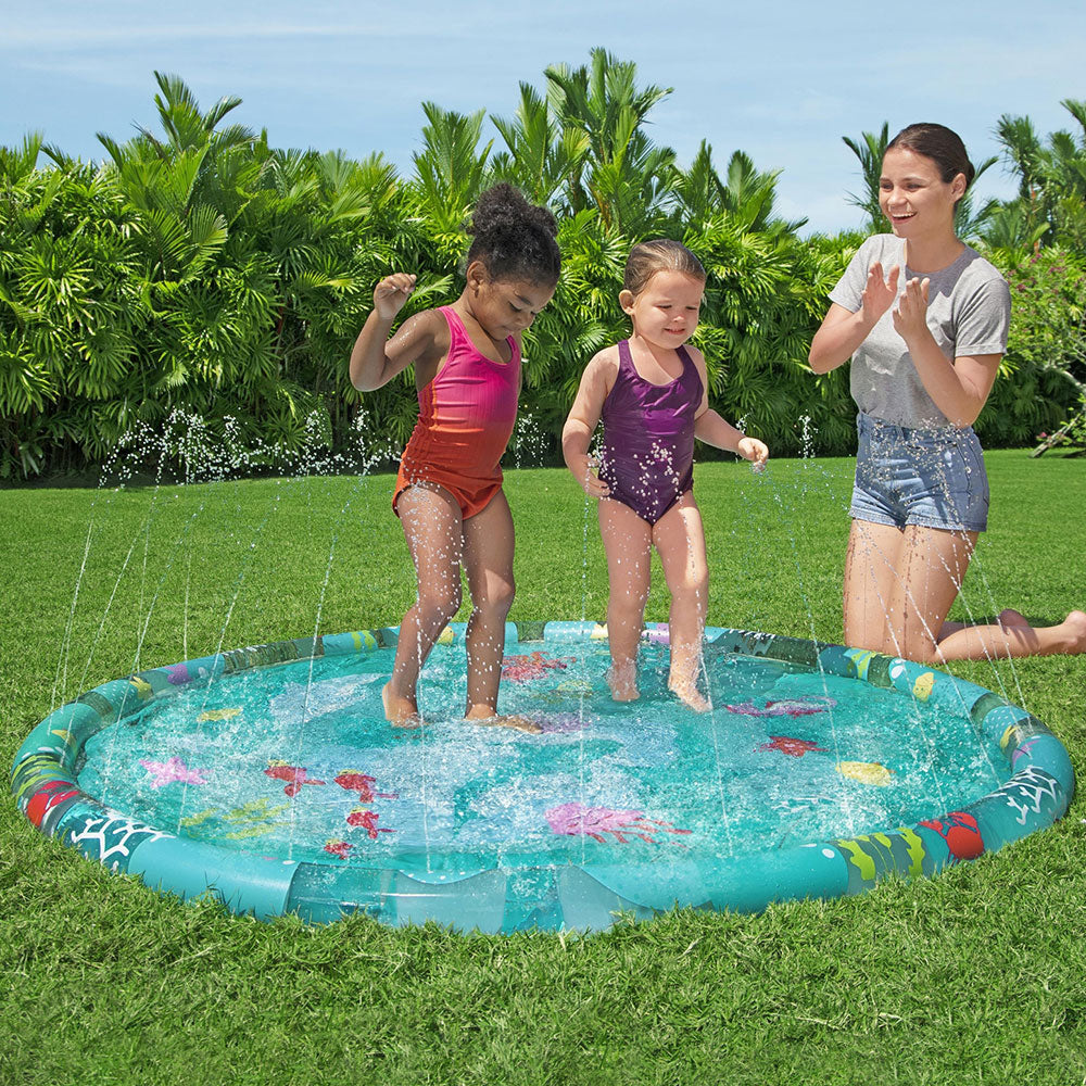 Bestway Kids Inflatable Pad Round Splash Pool Sprinkler Spray Toys Marine 165cm-6