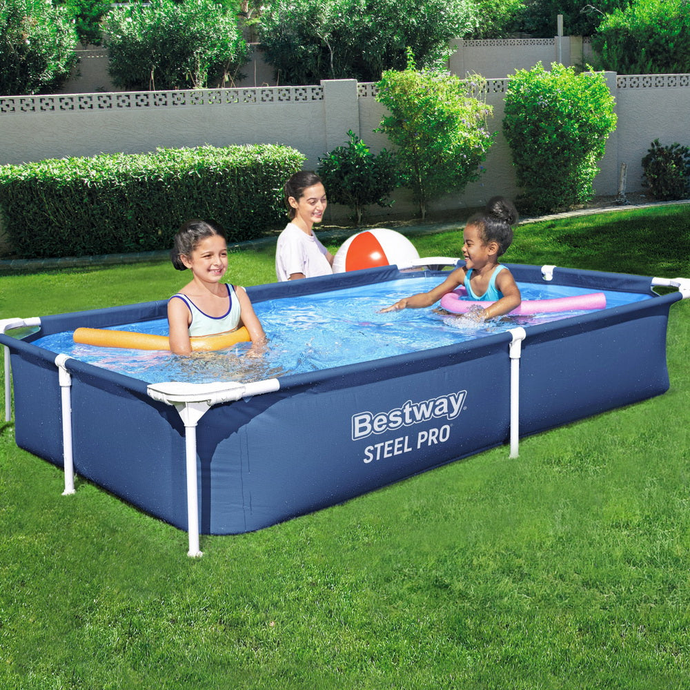 Bestway Swimming Pool 221x150x43cm Steel Frame Above Ground Pools 1200L-6