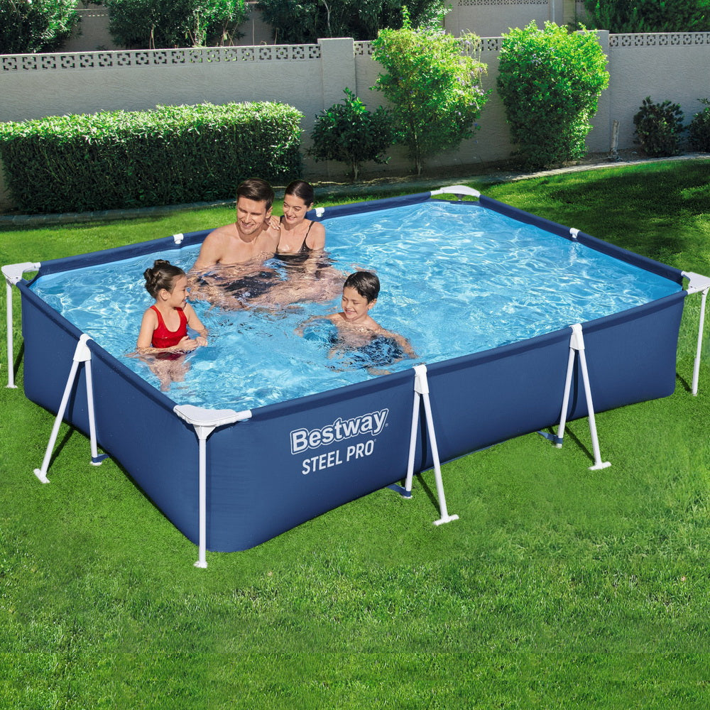 Bestway Swimming Pool 300x201x66cm Steel Frame Above Ground Pools w/ Filter Pump 3300L-7