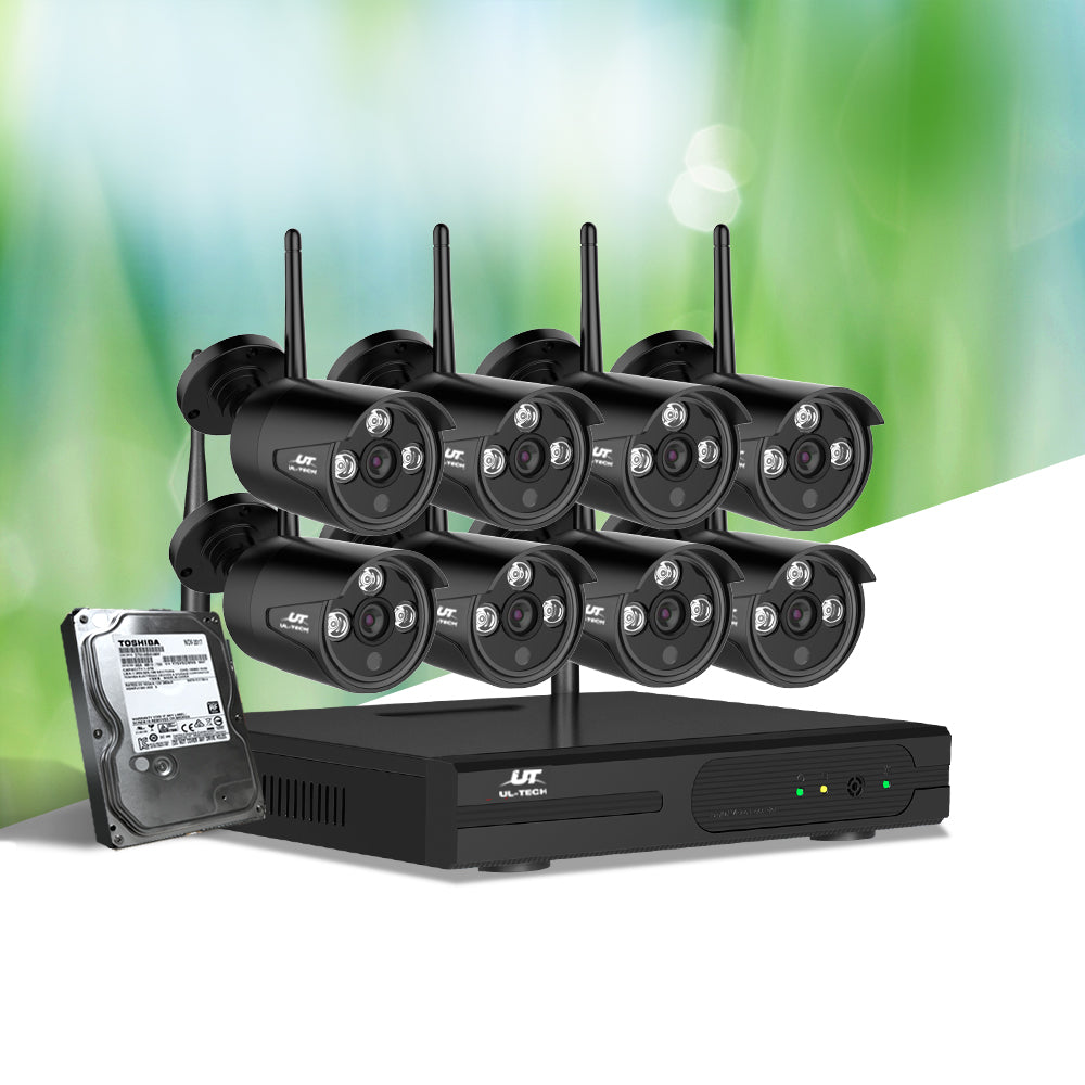 UL-tech Wireless CCTV Security System 8CH NVR 3MP 8 Bullet Cameras 2TB-7