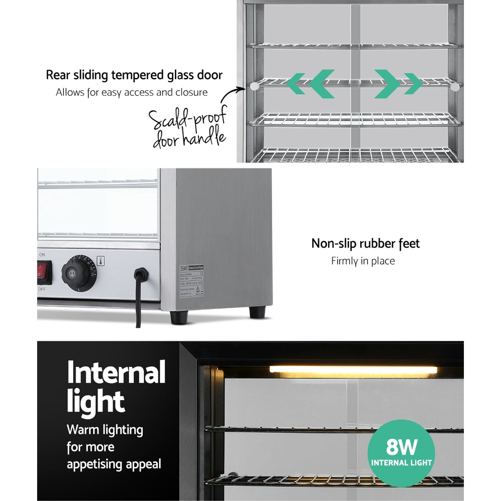 Devanti Commercial Food Warmer Hot Display Showcase Cabinet 54cm-6