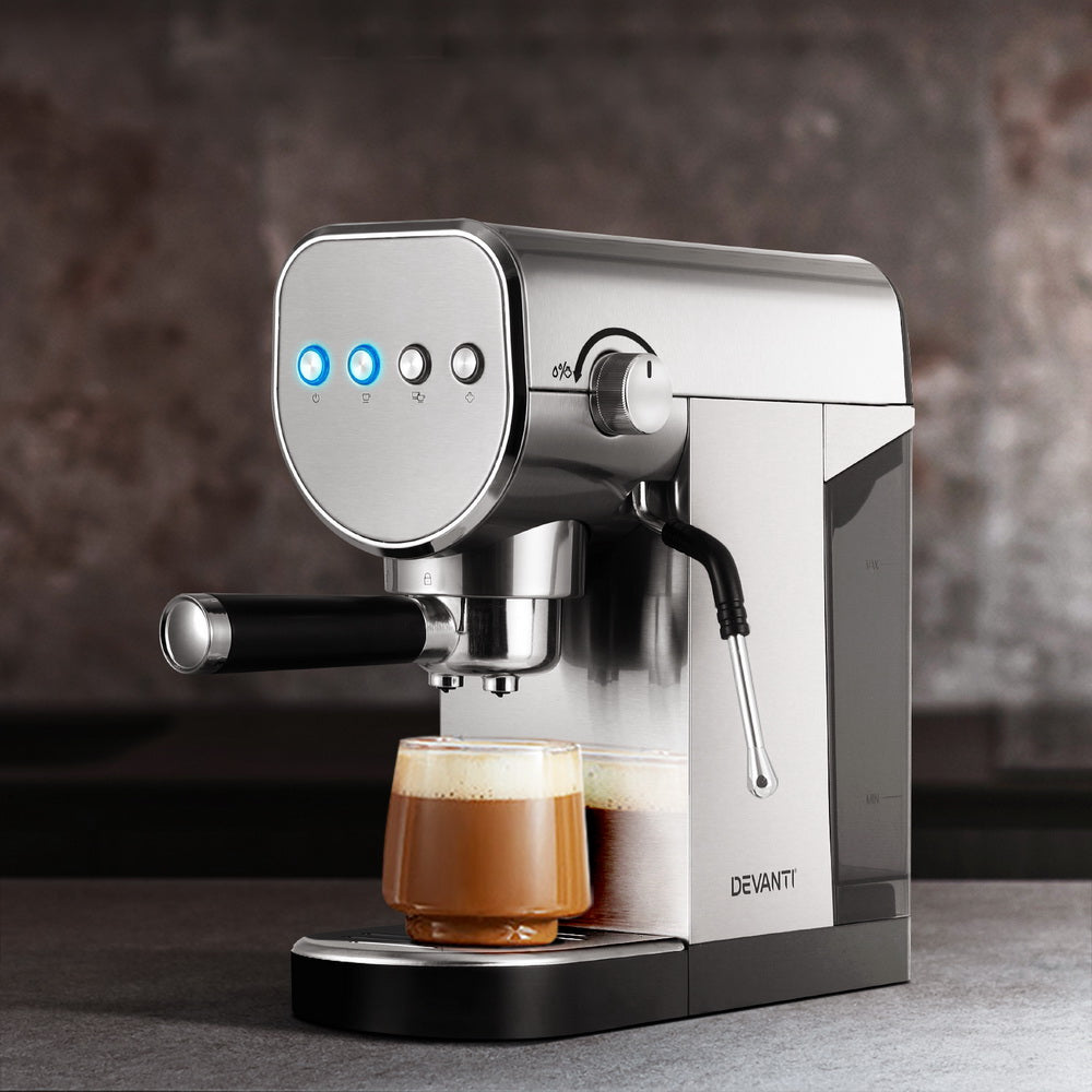Devanti 20 Bar Coffee Machine Espresso Cafe Maker-6