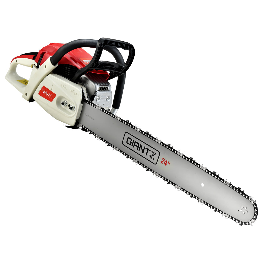 Giantz Chainsaw Petrol 92CC 24" Bar Commercial E-Start Pruning Chain Saw-6