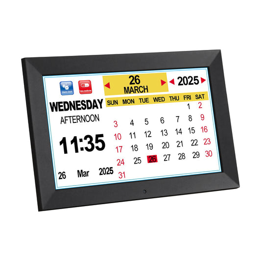 Artiss 10" Digital Day Clock Alarm Calendar Dementia Date Week Desk Clocks Black-1