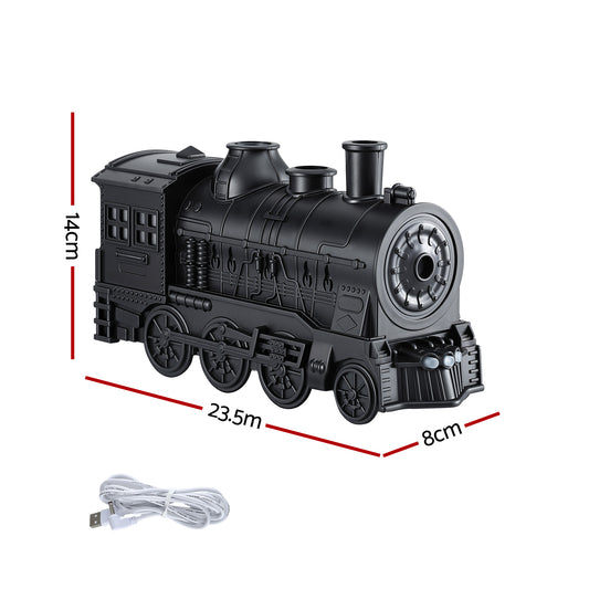 Devanti Train Aroma Diffuser Essential Oil Humidifier 300ml Smoke Ring LED Timer