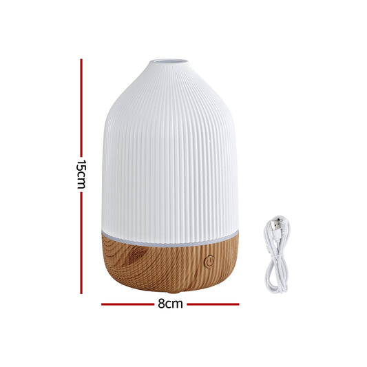 Devanti Ultrasonic Aroma Diffuser Aromatherapy 100ml LED Lights Iron Humidifier Forest-1