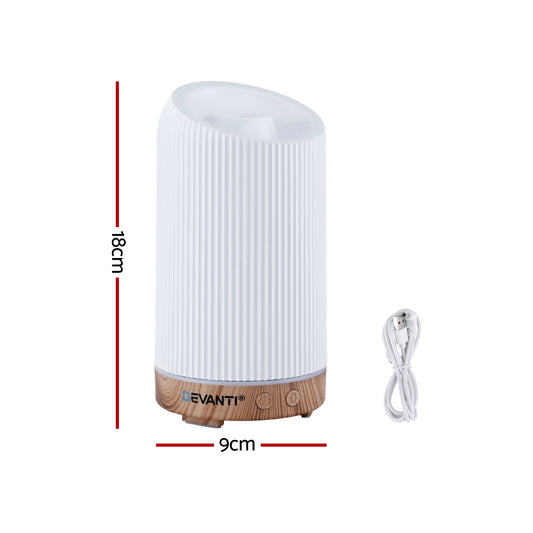Devanti Ultrasonic Aroma Diffuser Aromatherapy 200ml LED Lights Iron Humidifier Forest-1