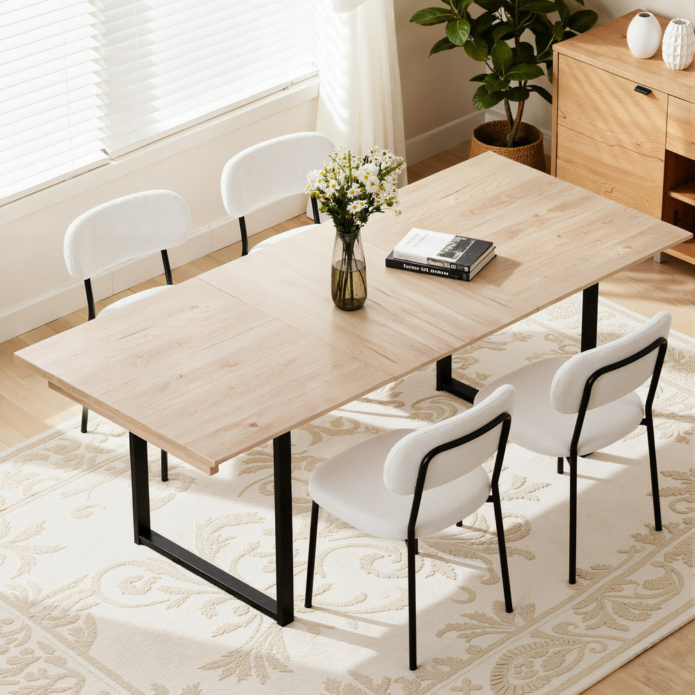 Artiss 2M Extendable Dining Table Kitchen Cafe Lounge Restaurant Tables Natural-6