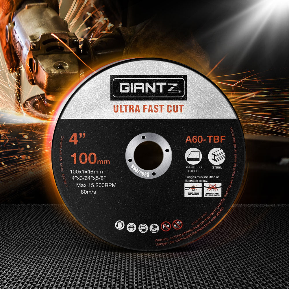 Giantz 100-Piece Cutting Discs 4" 100mm,Giantz 100pcs 4" Cutting Discs 100mm Angle Grinder Thin Cut Off Wheel for Metal-6