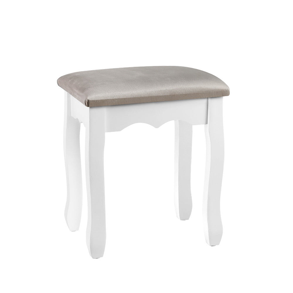 Artiss Dressing Table Stool Velvet Grey-6