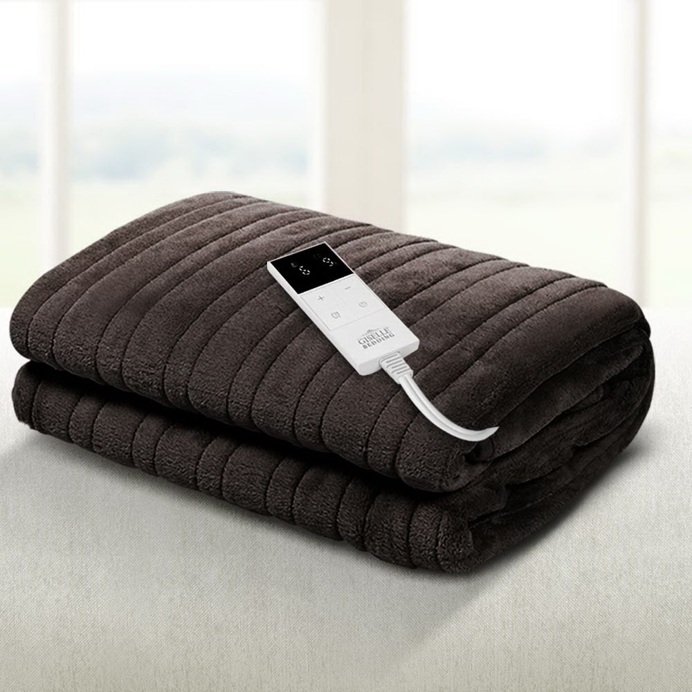 Giselle Bedding Electric Throw Blanket - Chocolate-7