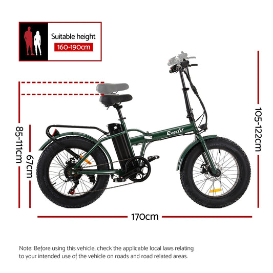 Everfit 20 Inch Folding Electric Bike Urban City Bicycle eBike Rechargeable-1