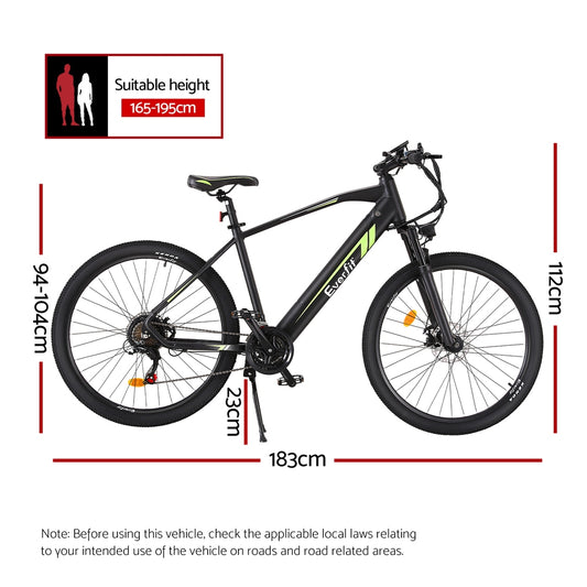 Everfit 27.5 Inch Electric Bike Mountain Bicycle eBike Battery 21 Speed-1
