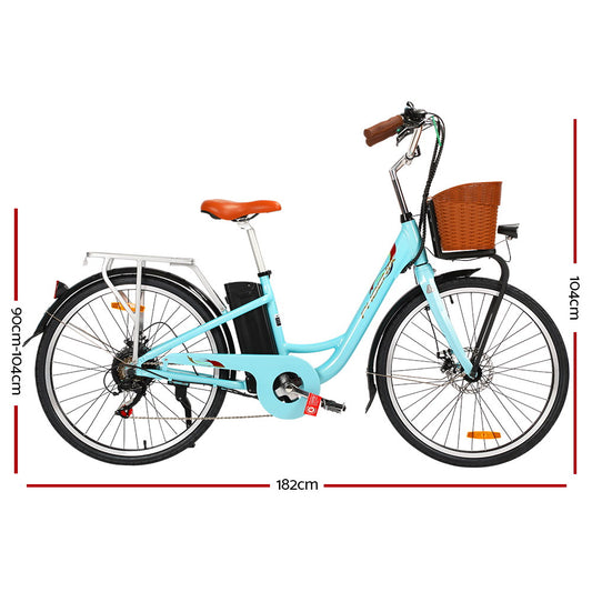 Phoenix 26 Inch Electric Bike Urban Bicycle eBike Removable Battery Blue-1
