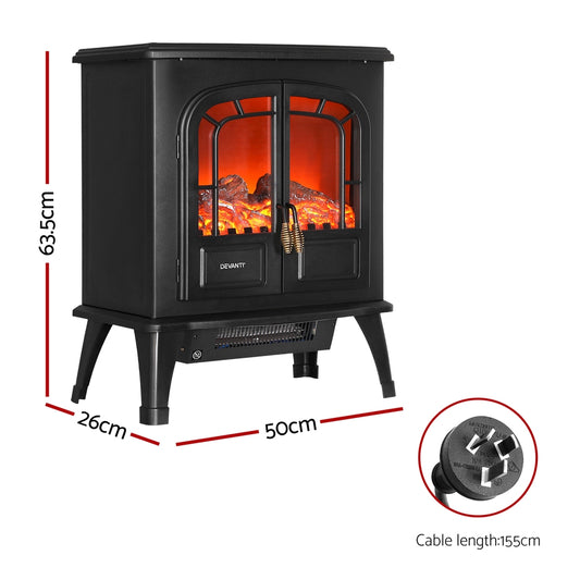 Devanti Electric Fireplace Fire Heaters 2000W-1