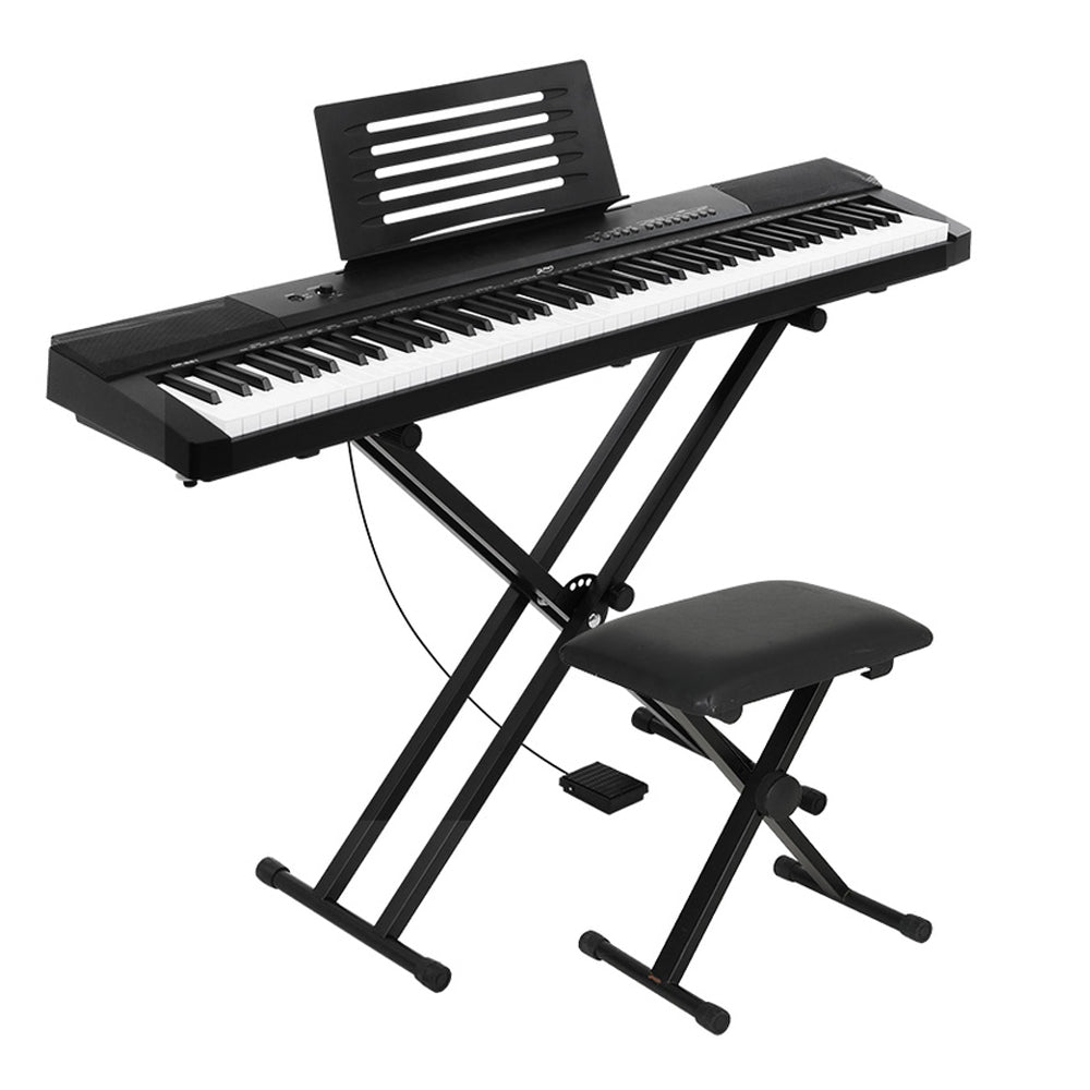 Alpha 88 Keys Electronic Piano Keyboard Digital Electric w/ Stand Stool Pedal-6