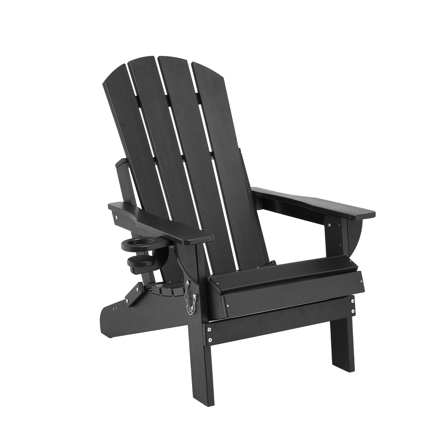 Gardeon Outdoor Chairs Folding Adirondack Beach Chair HDPE Sun Lounge Patio Furniture Garden Black