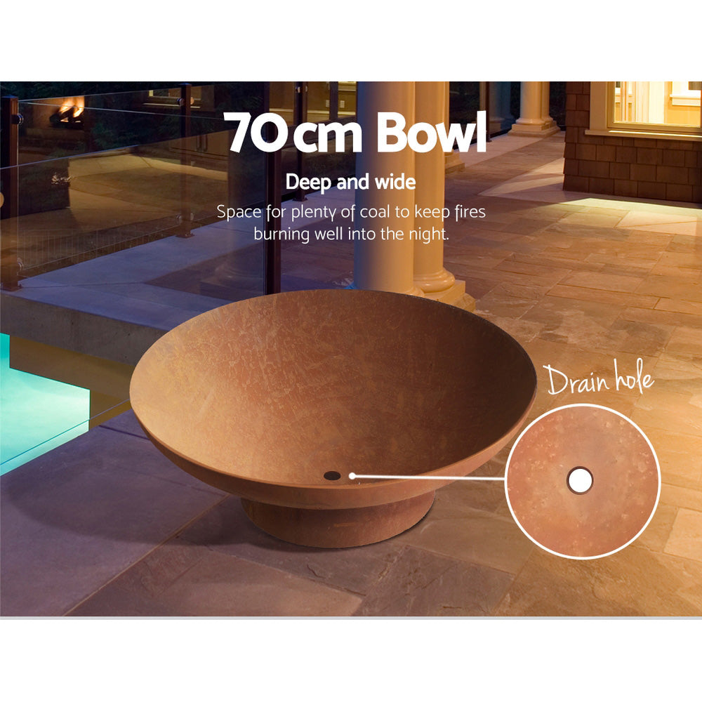 Grillz Fire Pit Bowl Cast Iron Rustic 70cm-5