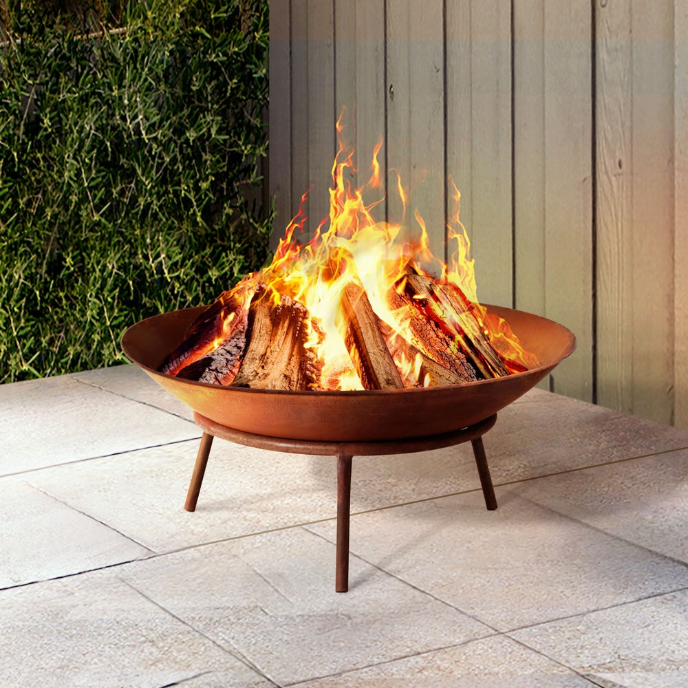 Grillz 56cm Fire Pit Iron Rustic Bowl Outdoor-6