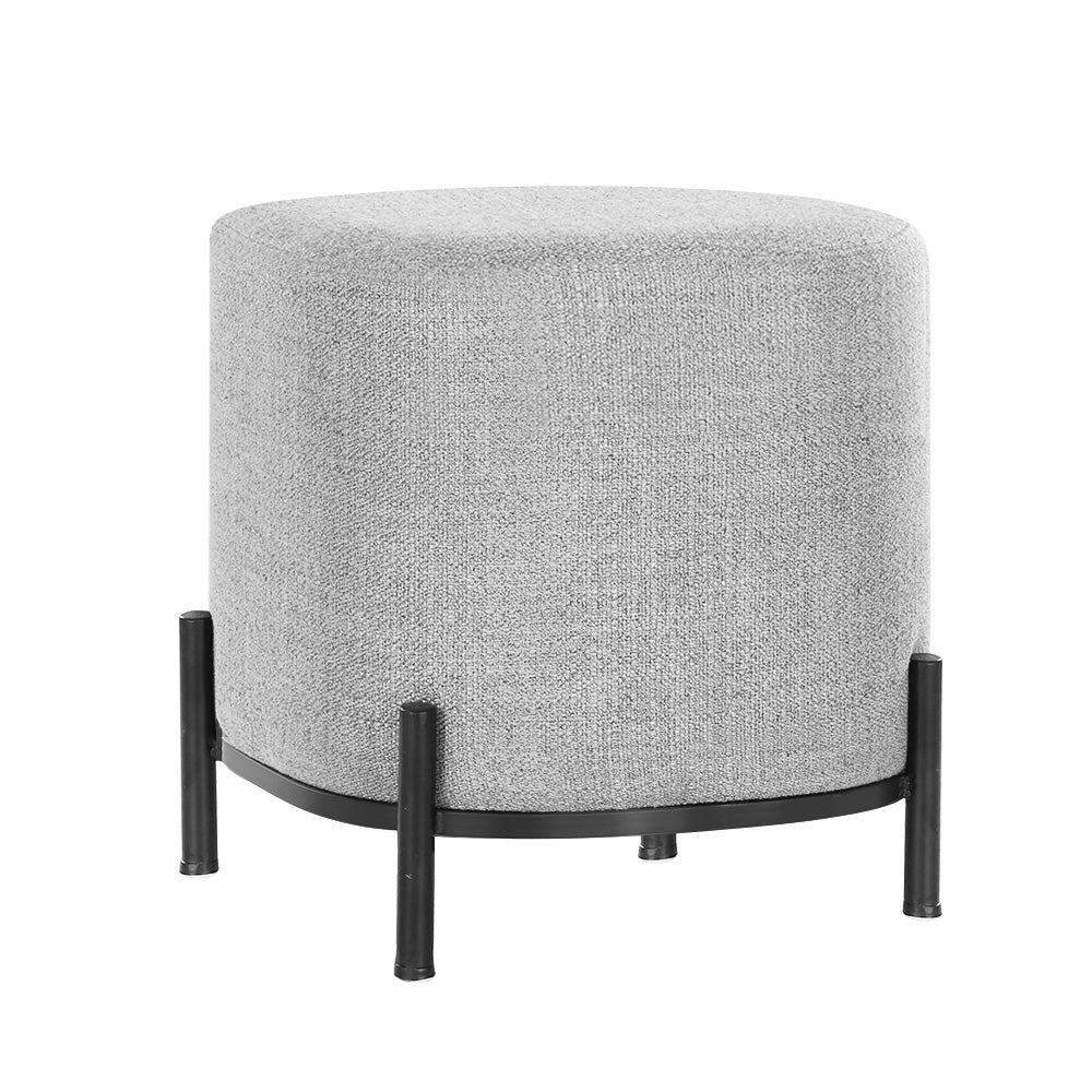 Artiss Ottoman Foot Stool Square Linen Grey-6